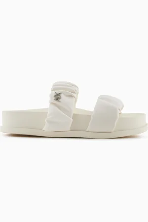 Armani Exchange Sandals with two bands in gathered fabric