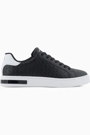 Armani Exchange Lace-up sneakers with allover embossed logo