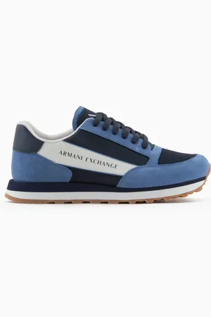 Armani Exchange Suede sneakers with mesh inserts