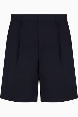 Armani Exchange Bermuda shorts with pleats in cotton twill