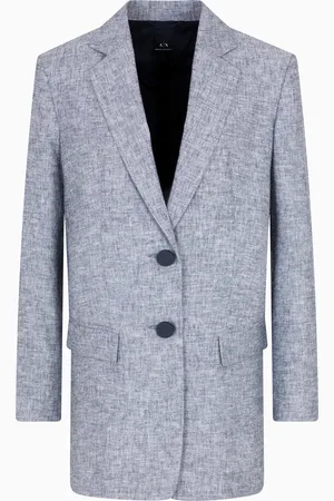 Armani Exchange Single-breasted linen and cotton jacket