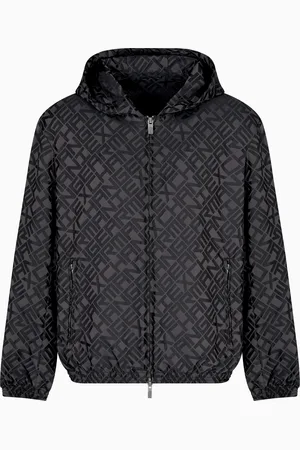 Armani Exchange Hooded jacket in fabric with logo