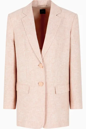 Armani Exchange Single-breasted linen and cotton jacket