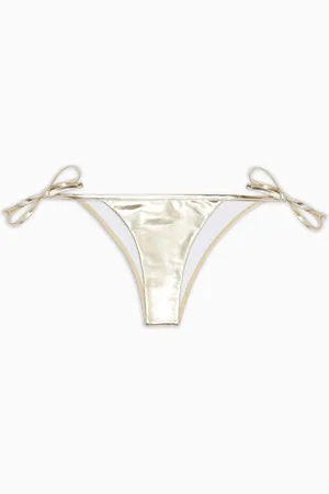 Armani Exchange Metallic fabric bikini bottoms