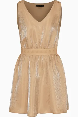 Armani Exchange Flared dress in fabric with allover logo