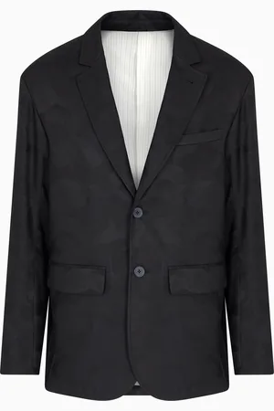 Armani Exchange Single-breasted camouflage lyocell jacket