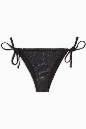 Armani Exchange Fabric bikini bottoms with allover logo