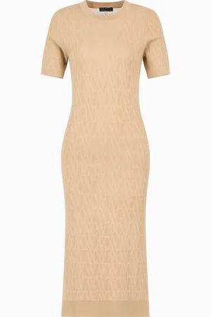Armani Exchange Longuette dress in fabric with allover logo