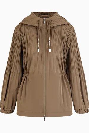 Armani Exchange Caban with hood in pleated fabric