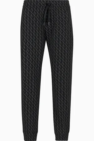 Armani Exchange Jogger pants in fabric with allover logo pattern