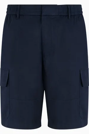 Armani Exchange Cotton twill cargo shorts with maxi pockets