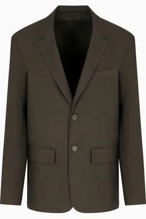 Armani Exchange Single-breasted jacket in linen and lyocell