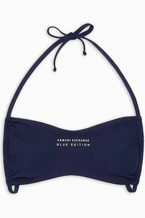 Armani Exchange Bandeau bikini top with Blue Edition ASV logo