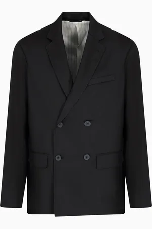Armani Exchange Double-breasted jacket in lyocell
