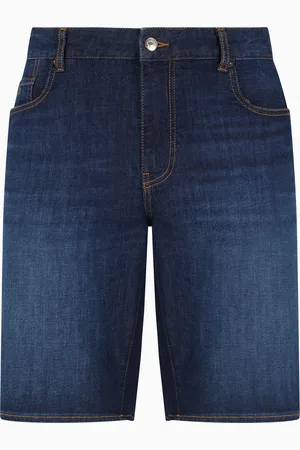 Armani Exchange Cotton denim shorts with contrast stitching