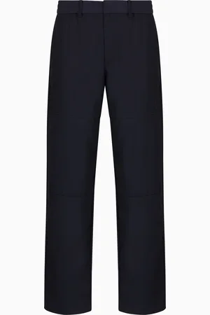 Armani Exchange Rayon wide leg trousers with stitching details