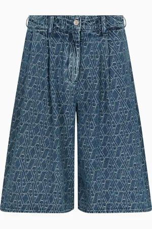 Armani Exchange Denim Bermuda shorts with allover logo