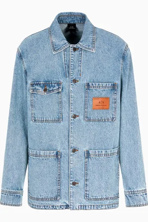 Armani Exchange Denim jacket with logo patch