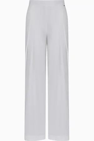 Armani Exchange Wide leg trousers in linen blend