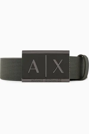 Armani Exchange Leather belt with rectangular buckle