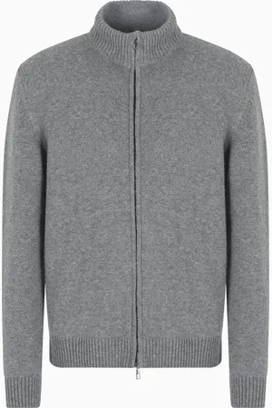 Giorgio Armani Cashmere zip-up mock-neck cardigan