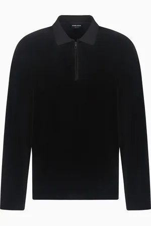 Giorgio Armani Long-sleeved chenille polo shirt