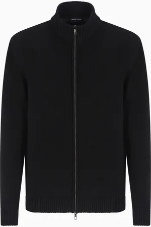 Giorgio Armani Cashmere zip-up mock-neck cardigan
