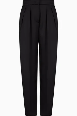Giorgio Armani Double-sided silk-satin two-pleat trousers
