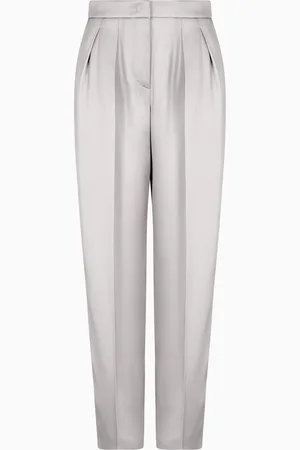 Giorgio Armani Double-sided silk-satin two-pleat trousers