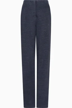 Giorgio Armani Linen and viscose jersey straight trousers