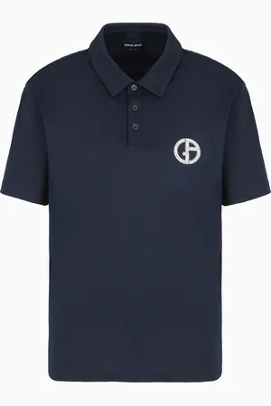 Giorgio Armani Short-sleeved polo shirt in cotton interlock