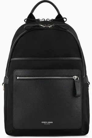 Giorgio Armani Recycled-nylon and pebbled-leather backpack ASV