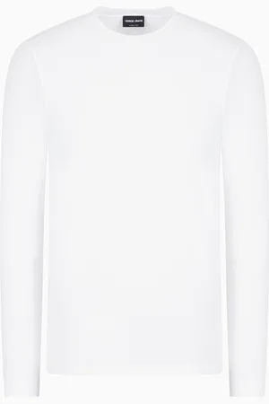 Giorgio Armani Stretch viscose jersey jumper with crew neck and long sleeves