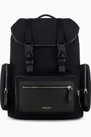 Giorgio Armani Recycled-nylon and pebbled-leather backpack ASV