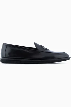 Giorgio Armani Vintage nappa leather loafers with embroidered logo