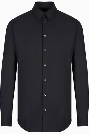 Giorgio Armani Stretch fabric shirt with collar stays