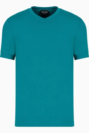 Giorgio Armani Stretch viscose jersey, V-neck Icon T-shirt