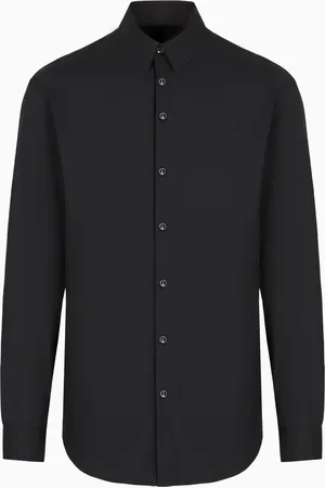Giorgio Armani Stretch fabric shirt with collar stays