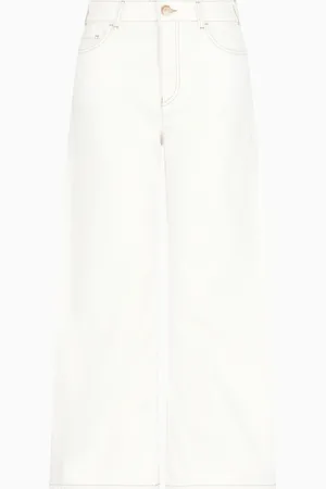Emporio Armani J33 mid-rise, cropped wide-leg jeans in garment-dyed bull