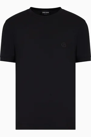 Giorgio Armani ASV stretch viscose jersey jumper with crew neck and short sleeves