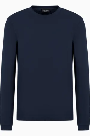 Giorgio Armani Stretch viscose jersey jumper with crew neck and long sleeves