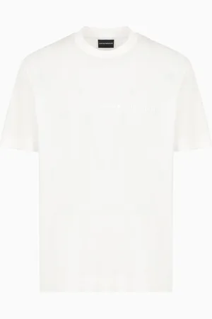 Emporio Armani ASV jersey-Lyocell blend T-shirt with embroidery