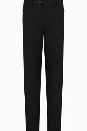 Emporio Armani Virgin-wool trousers with 3D-effect weave