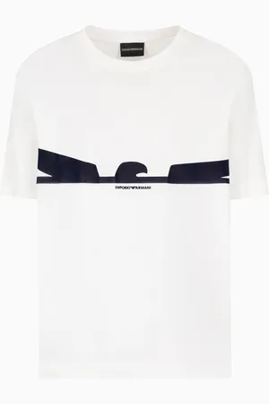 Emporio Armani ASV Jersey T-shirt with contoured eagle flocked print