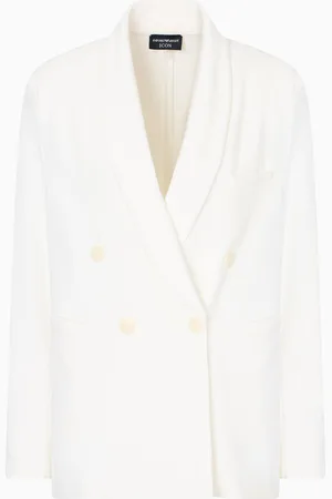 Emporio Armani Icon compact piqué double-breasted blazer