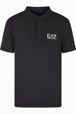 EA7 Tennis Pro Henley-collar polo shirt in VENTUS7 technical fabric