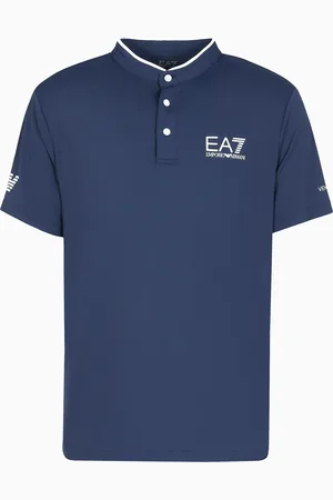 EA7 Tennis Pro Henley-collar polo shirt in VENTUS7 technical fabric