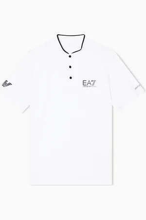 EA7 Tennis Pro Henley-collar polo shirt in VENTUS7 technical fabric