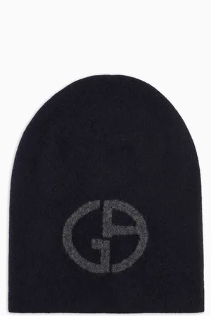 Giorgio Armani Cashmere jacquard logo beanie