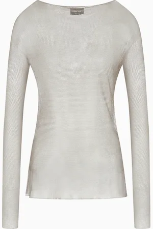 Giorgio Armani Mesh-stitch viscose-blend jumper